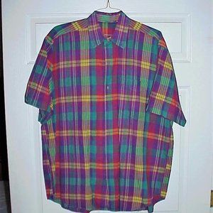 NORDSTROM, XL, MEN'S. MULTI COLORED PLAID, PRE-OWNED, LAUNDERED, GENTLY WORN